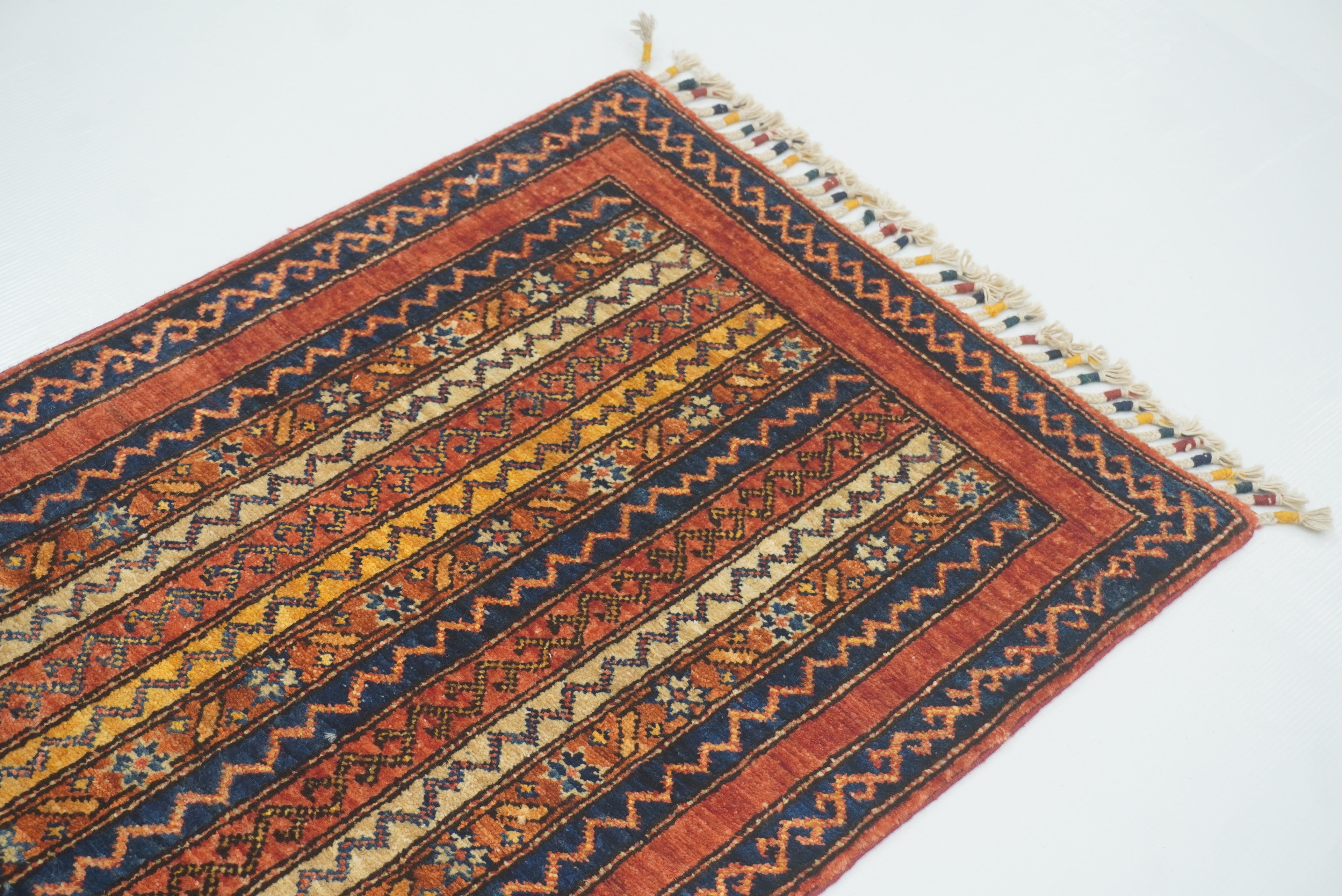 2x5 Red Shaal Turkish Hand knotted Runner Rug - Yildiz Rugs