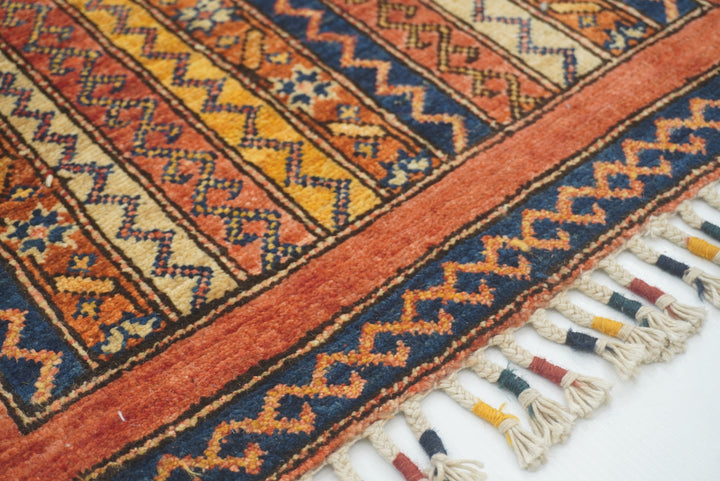 2x5 Red Shaal Turkish Hand knotted Runner Rug - Yildiz Rugs