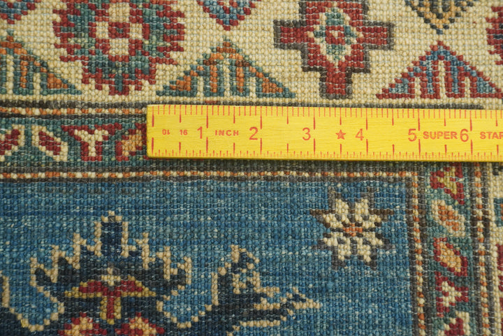 2x3 Blue Kazak Hand-Knotted Afghan Rug - Yildiz Rugs