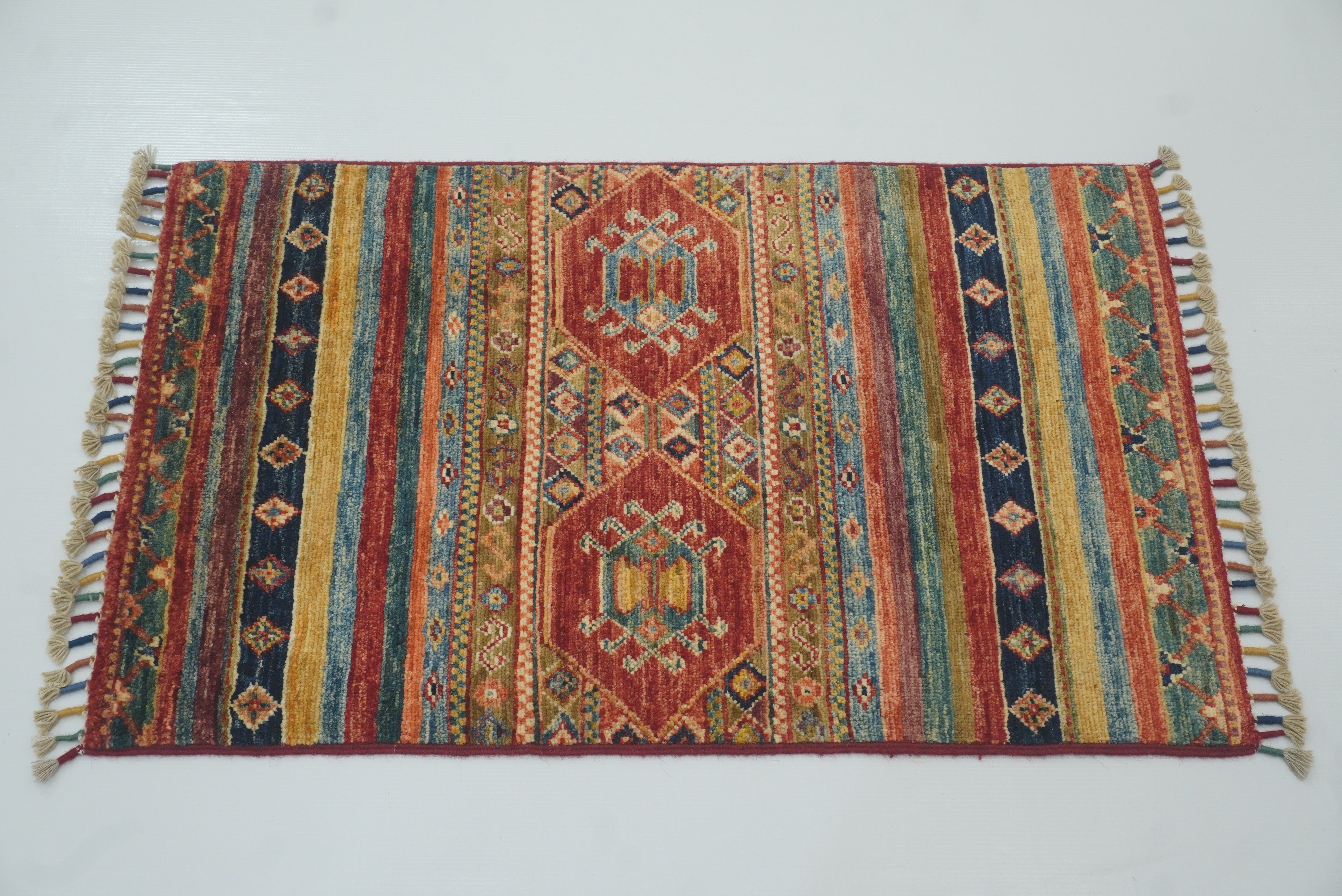 2x3 Red Khorjin Afghan Hand knotted Rug - Yildiz Rugs