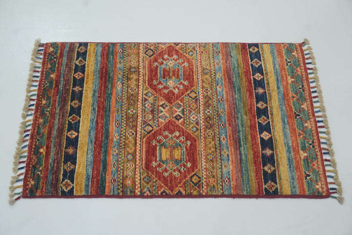 2x3 Red Khorjin Afghan Hand knotted Rug - Yildiz Rugs
