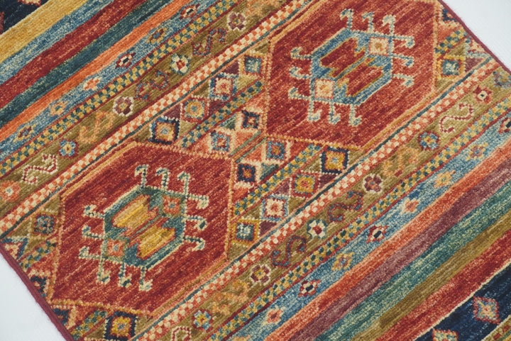 2x3 Red Khorjin Afghan Hand knotted Rug - Yildiz Rugs