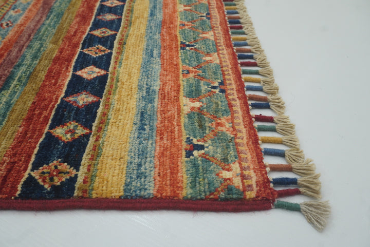 2x3 Red Khorjin Afghan Hand knotted Rug - Yildiz Rugs