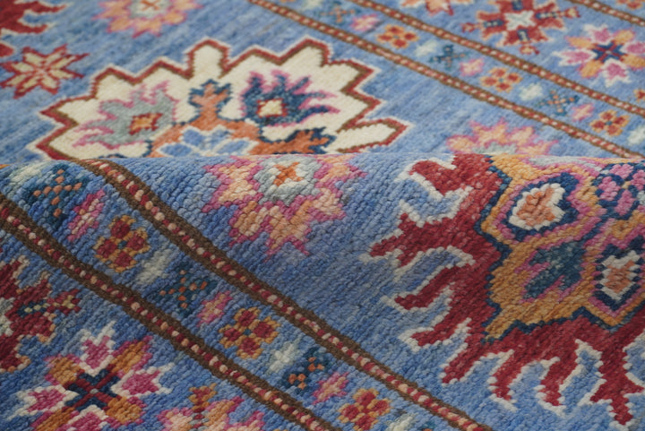 2x3 Blue Kazak Afghan Hand knotted Rug