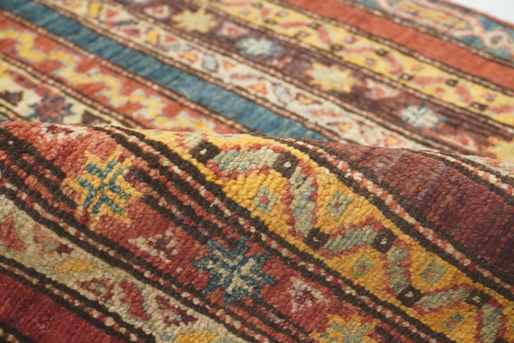 2x5 Red Shaal Turkish Hand knotted Runner Rug - Yildiz Rugs