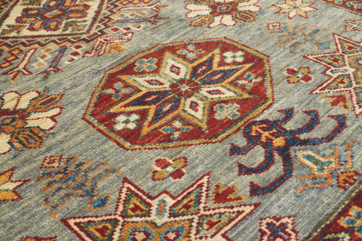 3x5 Gray Kazak Afghan Hand-knotted Rug - Yildiz Rugs