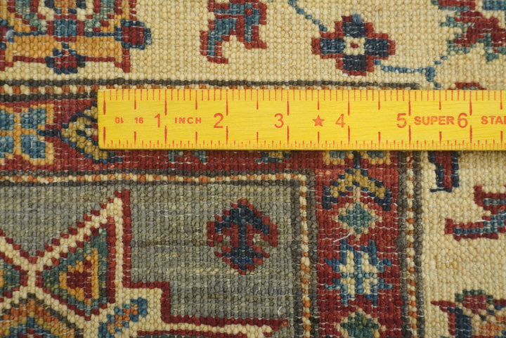 3x5 Gray Kazak Afghan Hand-knotted Rug - Yildiz Rugs