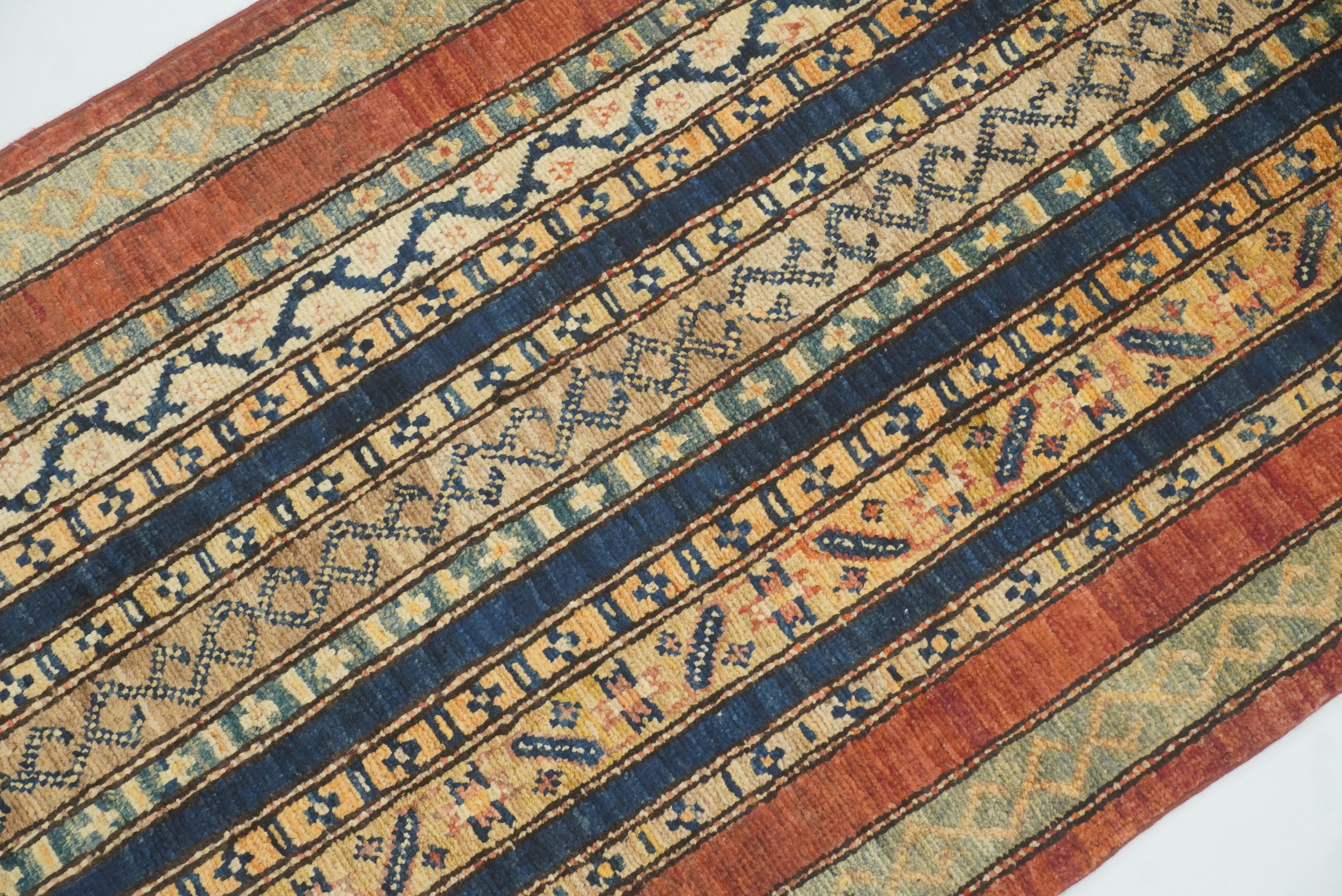 2x5 Red Shaal Turkish Hand knotted Runner Rug - Yildiz Rugs