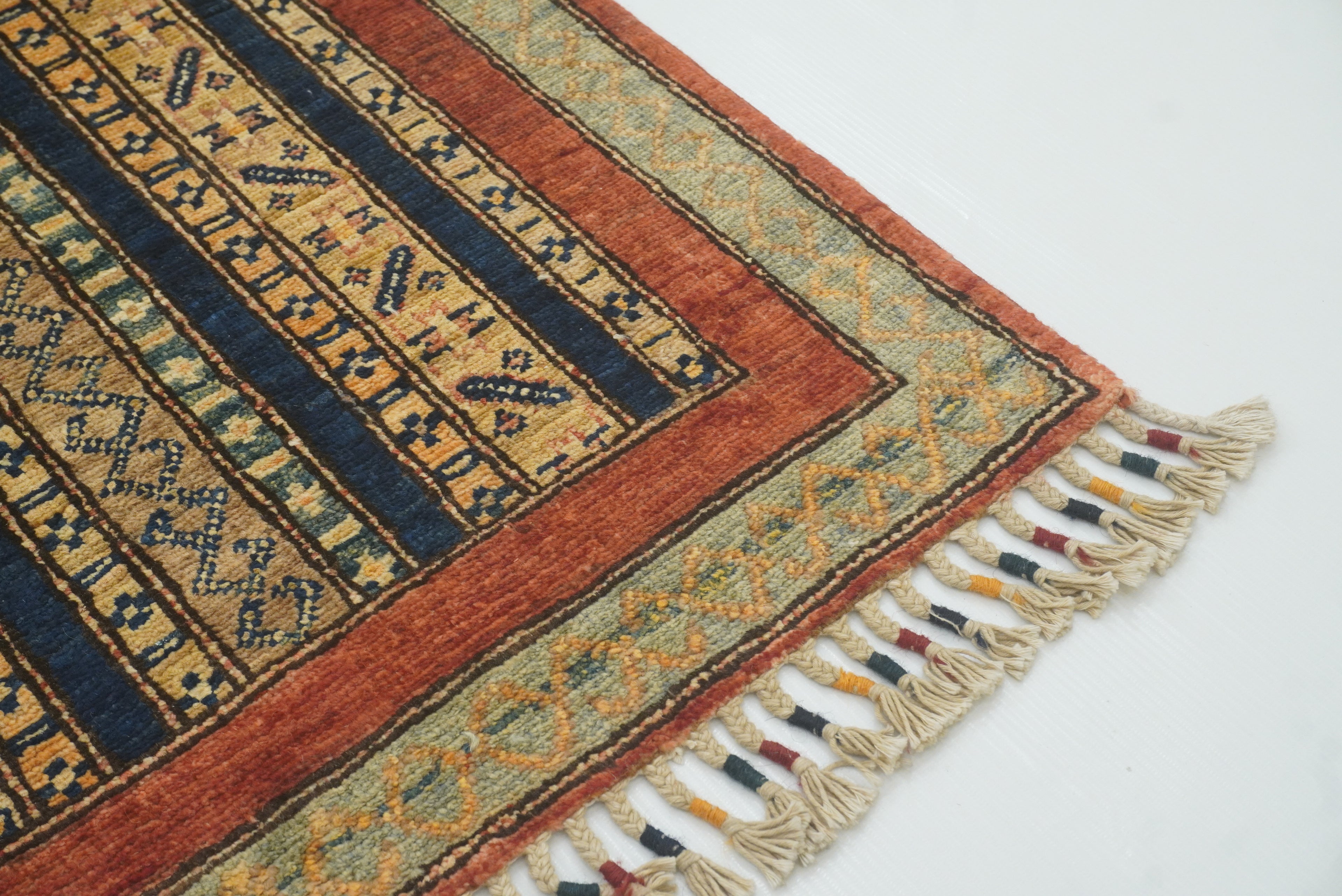 2x5 Red Shaal Turkish Hand knotted Runner Rug - Yildiz Rugs