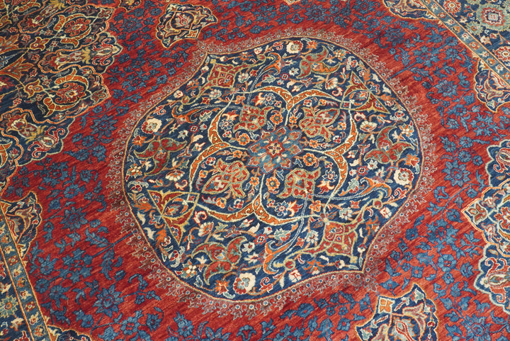 9x12 Navy Blue Hereke Hand Knotted Wool Oriental Rug - Yildiz Rugs