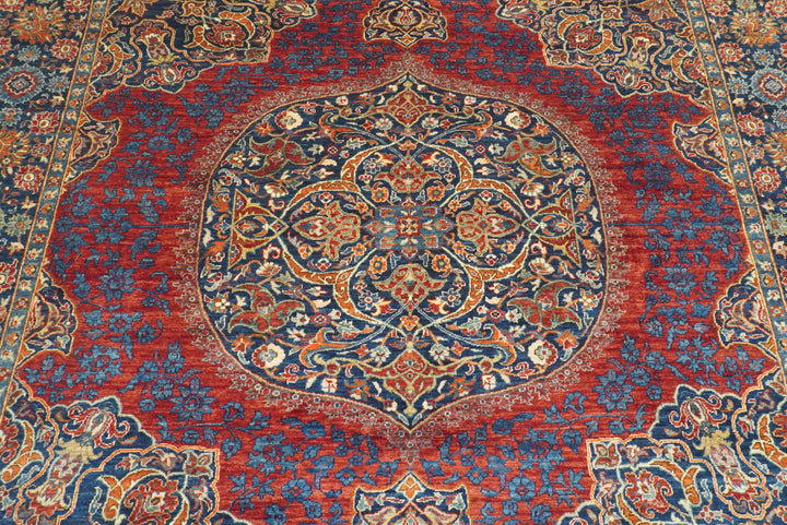 9x12 Navy Blue Hereke Hand Knotted Wool Oriental Rug - Yildiz Rugs
