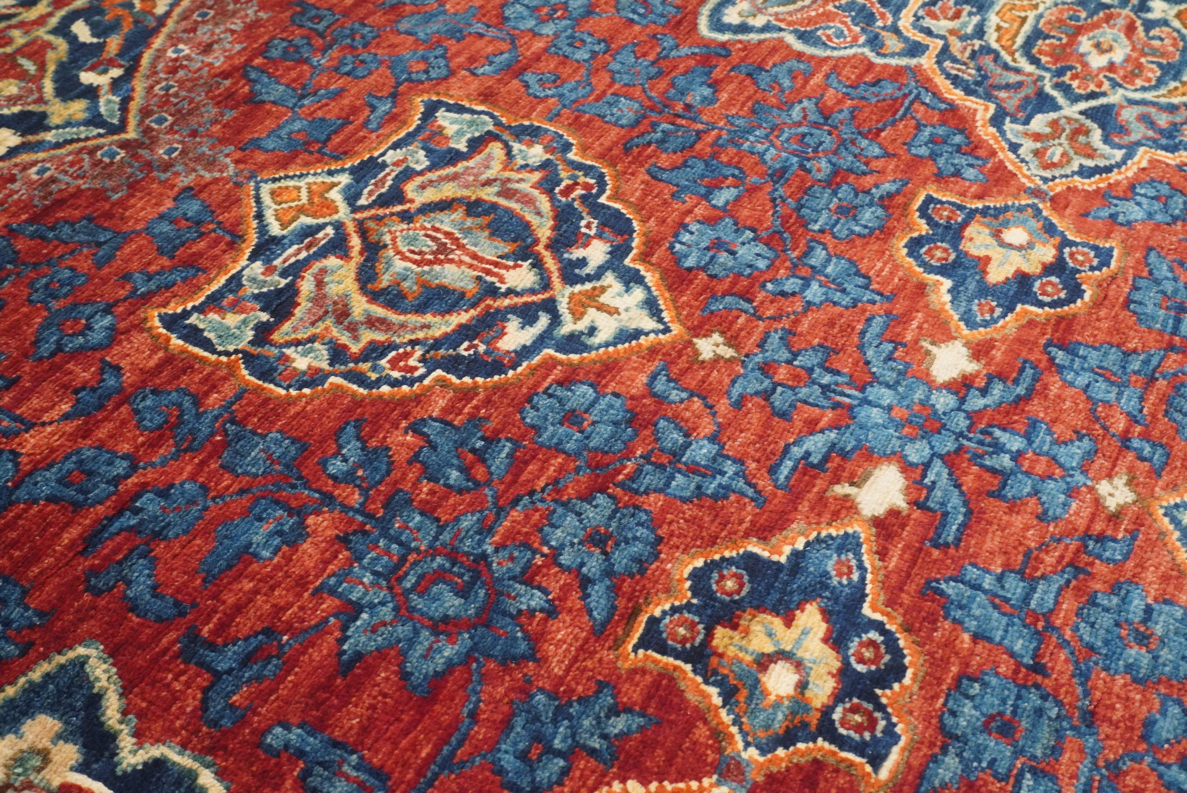9x12 Navy Blue Hereke Hand Knotted Wool Oriental Rug - Yildiz Rugs