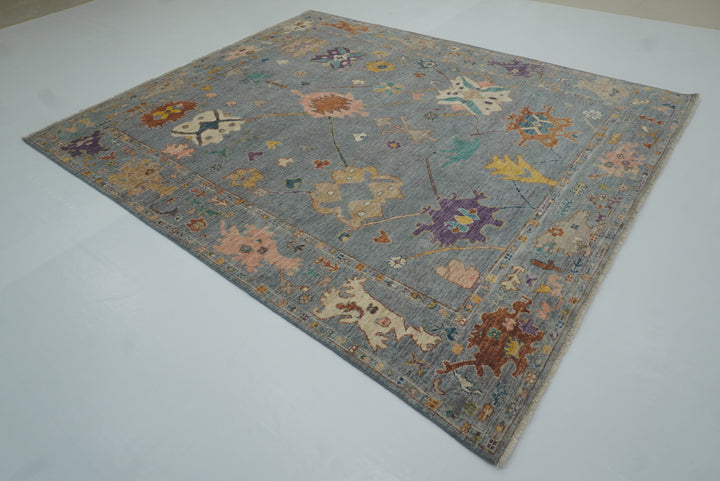 8x10 Oushak Light Gray Hand knotted Turkish Rug - Yildiz Rugs