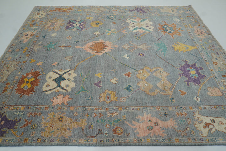 8x10 Oushak Light Gray Hand knotted Turkish Rug - Yildiz Rugs