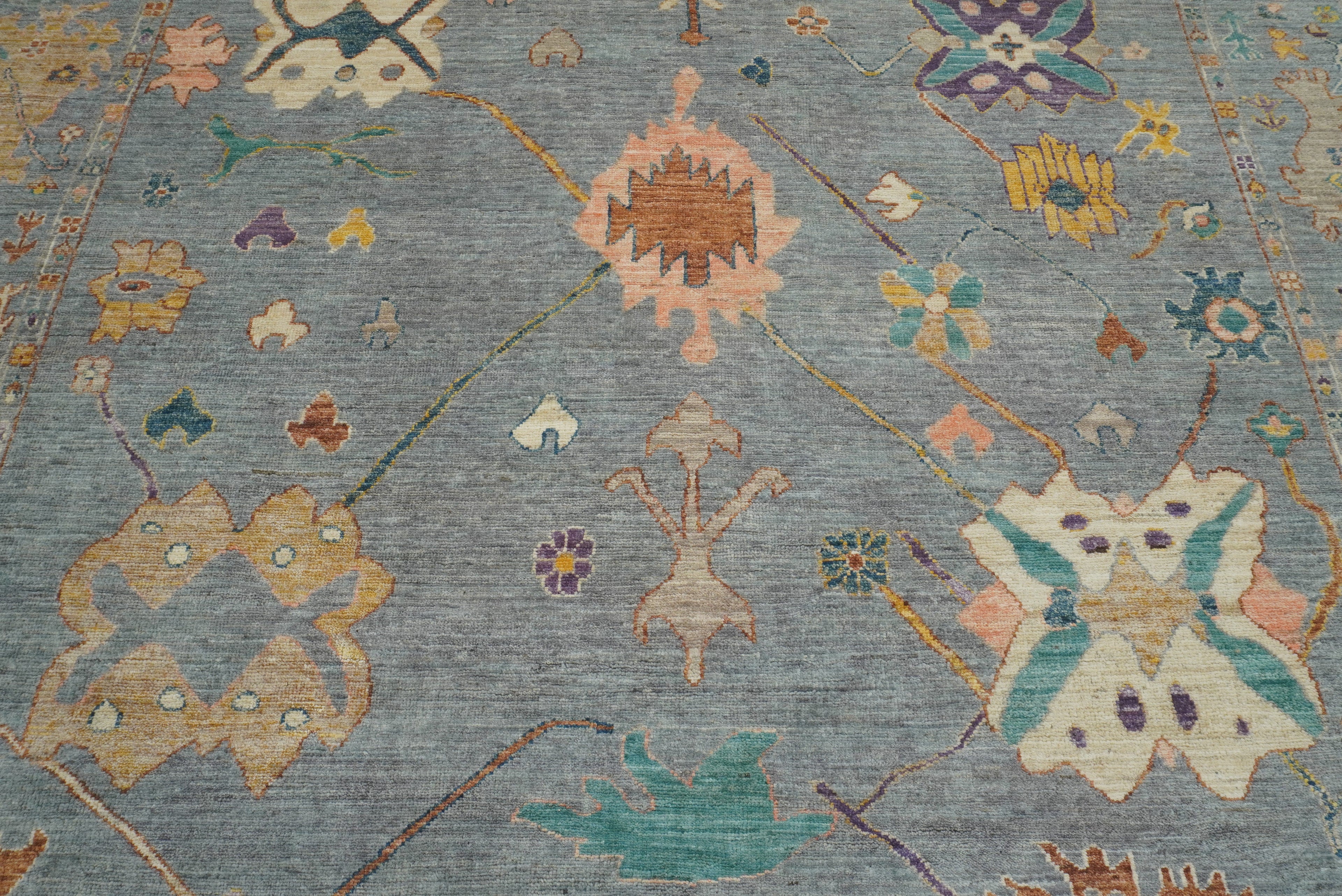 8x10 Oushak Light Gray Hand knotted Turkish Rug - Yildiz Rugs