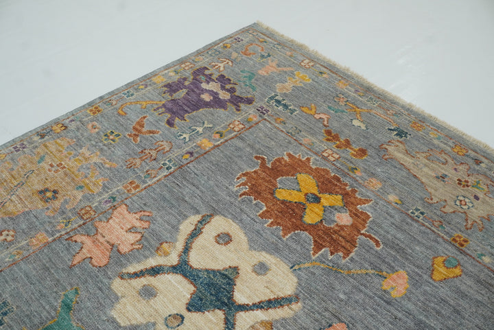 8x10 Oushak Light Gray Hand knotted Turkish Rug - Yildiz Rugs