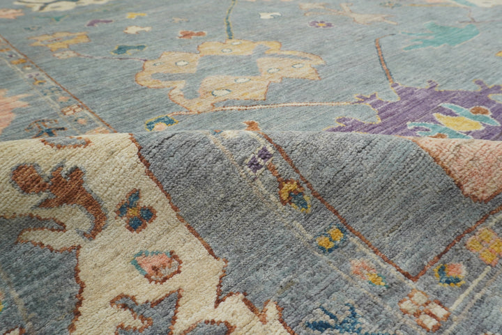 8x10 Oushak Light Gray Hand knotted Turkish Rug - Yildiz Rugs