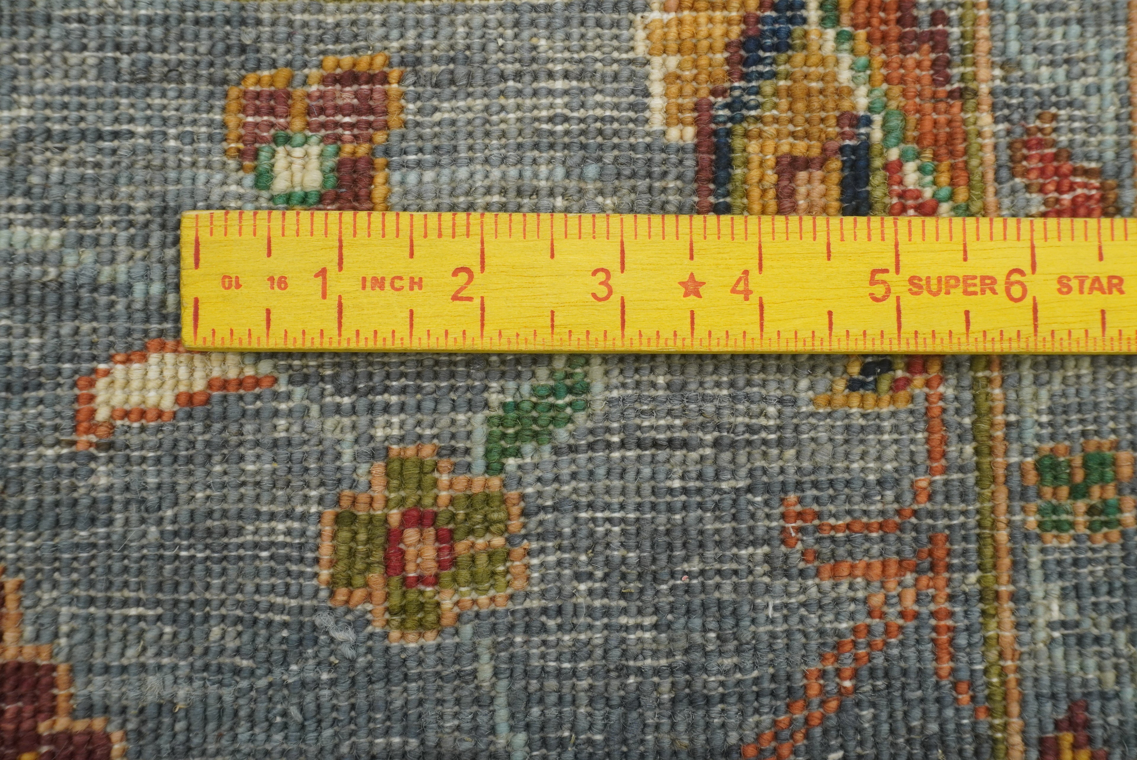8 ft Waziri Blue Afghan Hand-Knotted Runner Rug - Yildiz Rugs