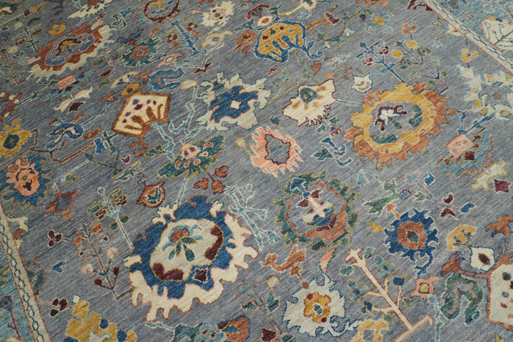 10x15 Gray Oushak Hand-Knotted Oriental Rug - Yildiz Rugs