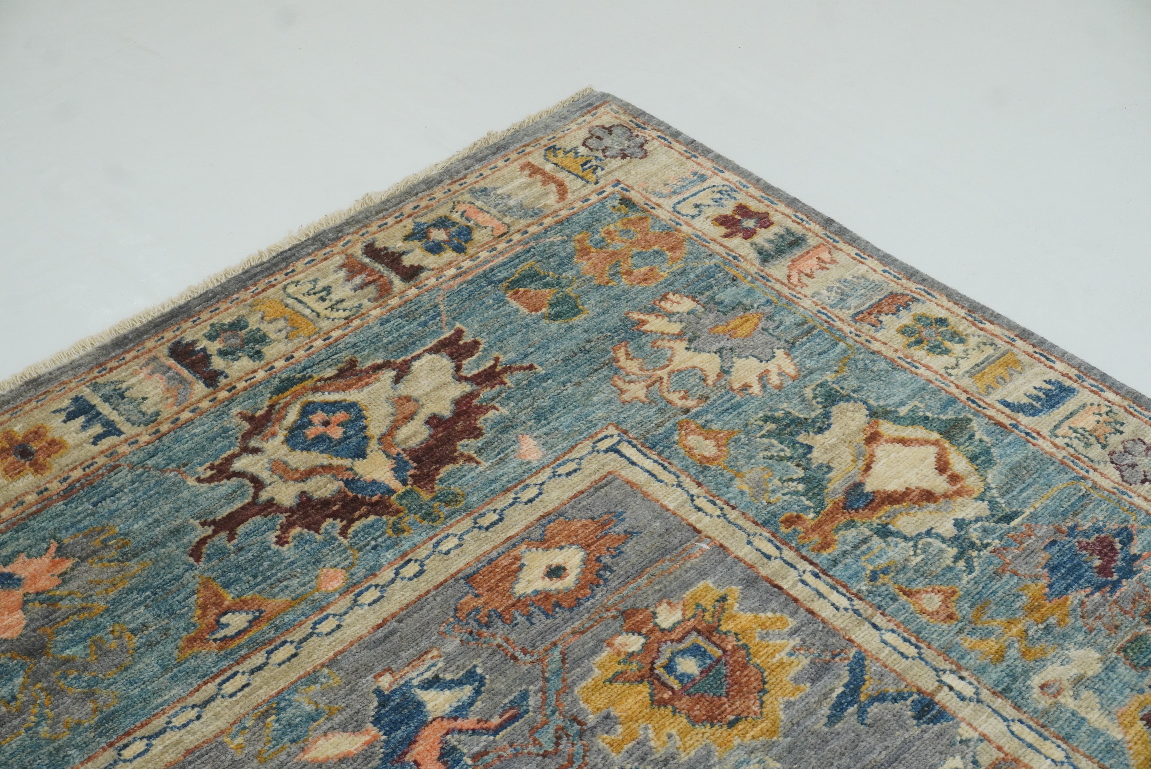 10x15 Gray Oushak Hand-Knotted Oriental Rug - Yildiz Rugs