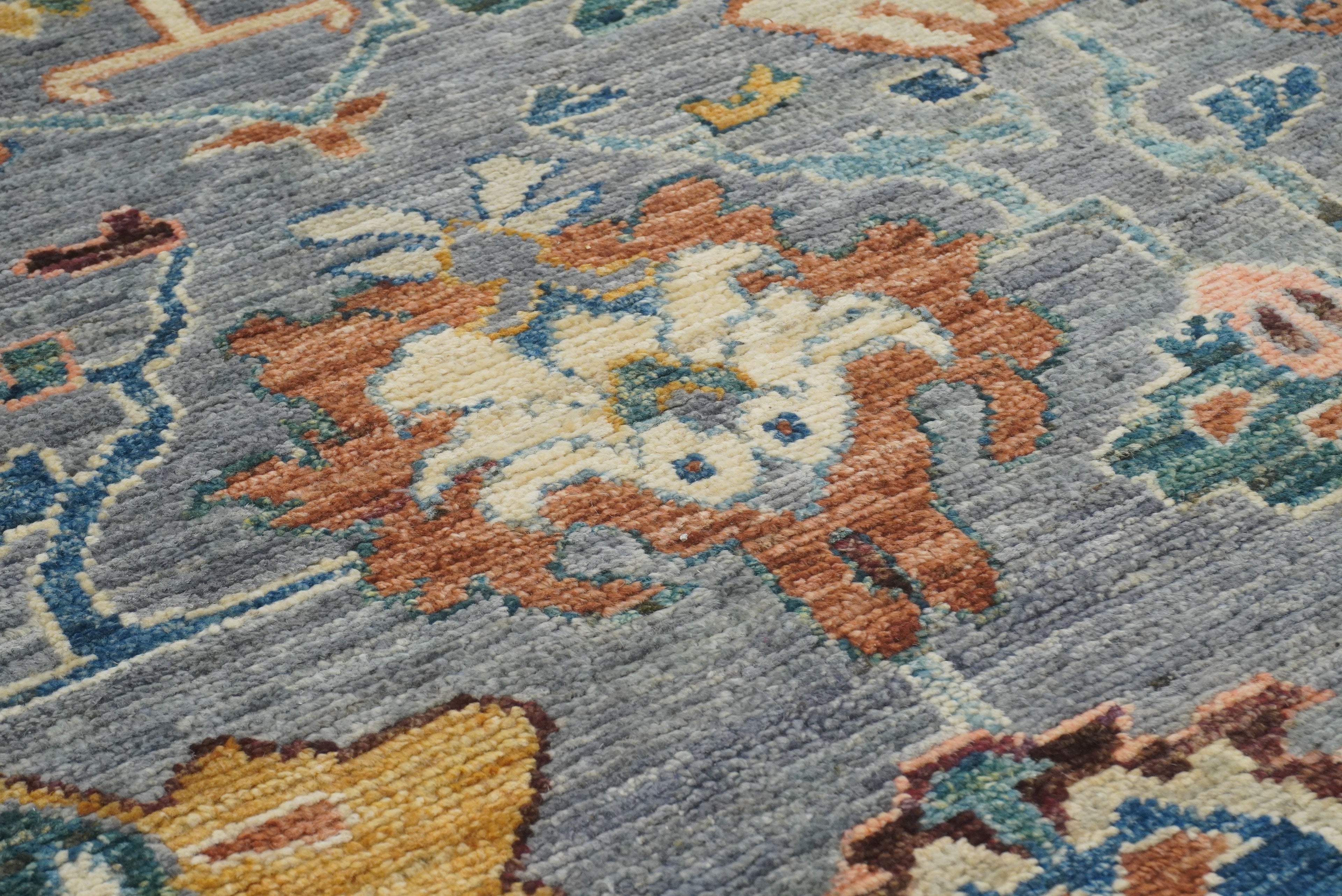 10x15 Gray Oushak Hand-Knotted Oriental Rug - Yildiz Rugs