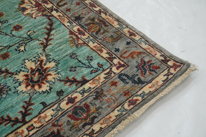 10 ft Turquoise Blue Waziri Afghan Hand knotted Runner Rug