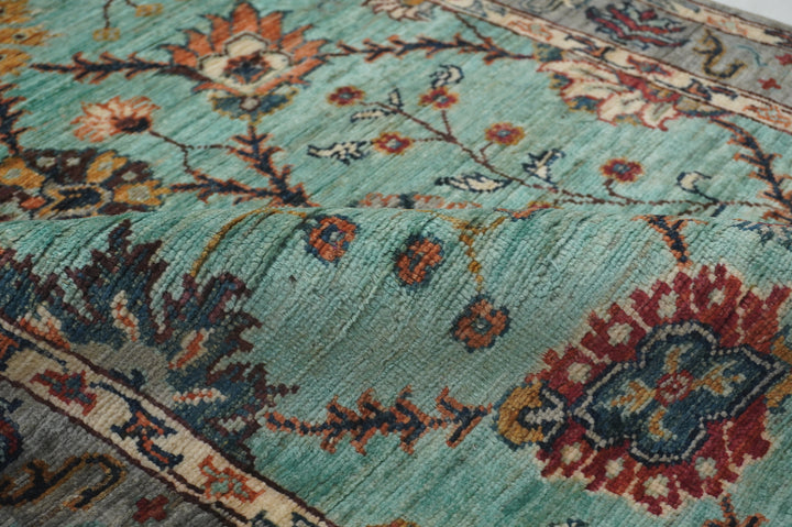 10 ft Turquoise Blue Waziri Afghan Hand knotted Runner Rug