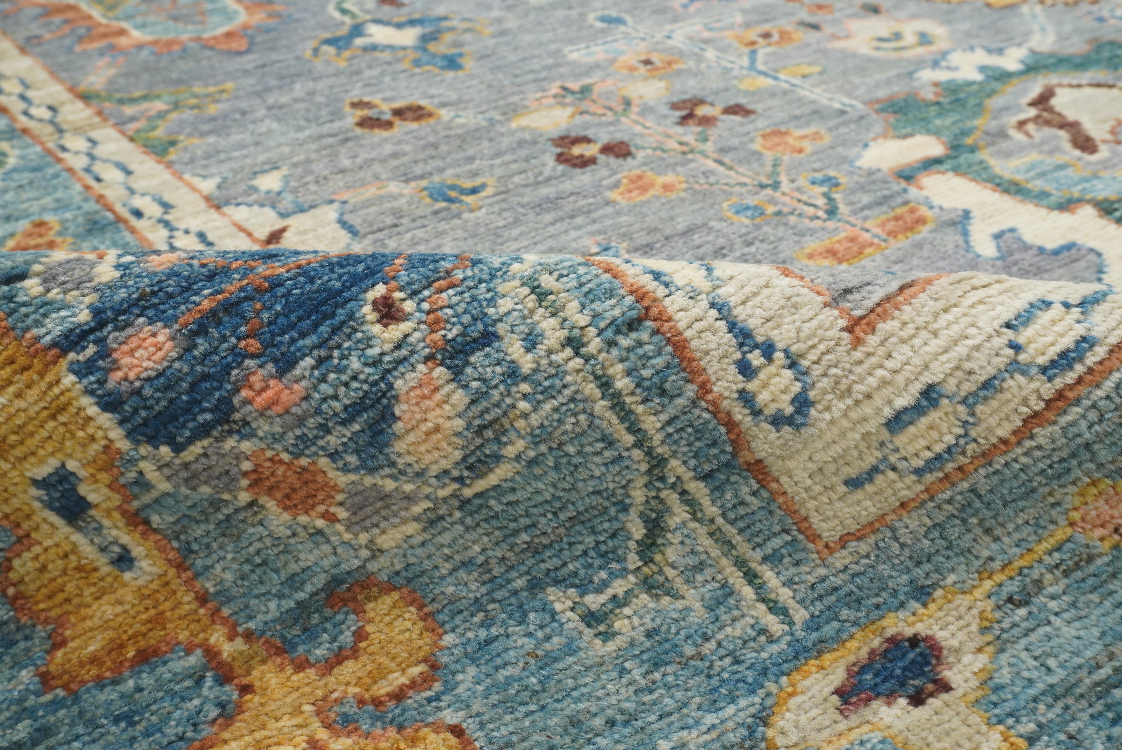 10x15 Gray Oushak Hand-Knotted Oriental Rug - Yildiz Rugs