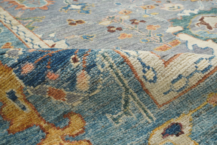 10x15 Gray Oushak Hand-Knotted Oriental Rug - Yildiz Rugs