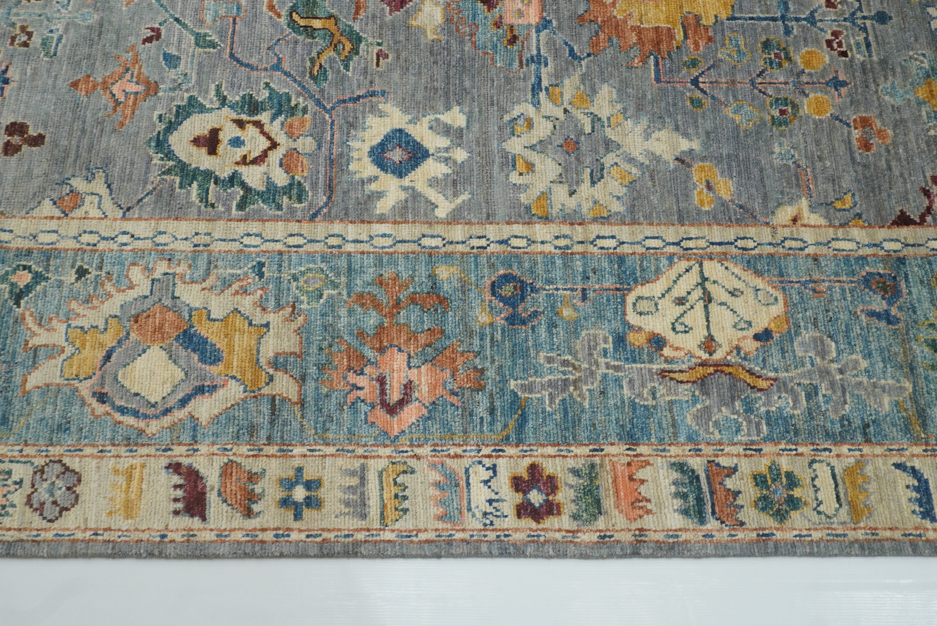10x15 Gray Oushak Hand-Knotted Oriental Rug - Yildiz Rugs