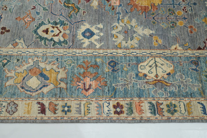 10x15 Gray Oushak Hand-Knotted Oriental Rug - Yildiz Rugs