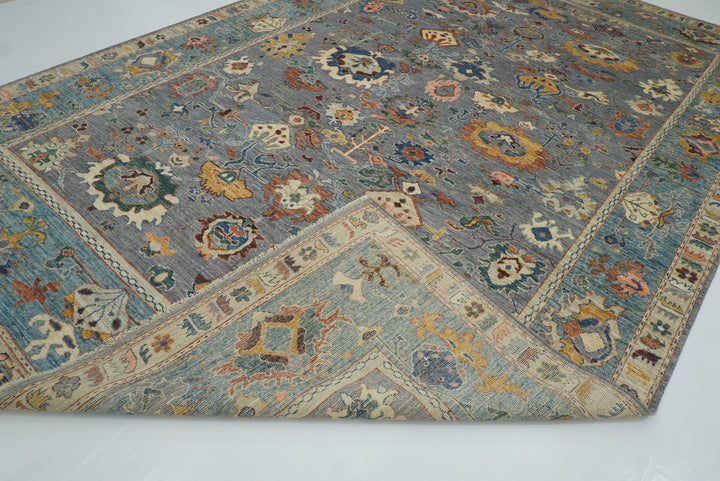 10x15 Gray Oushak Hand-Knotted Oriental Rug - Yildiz Rugs