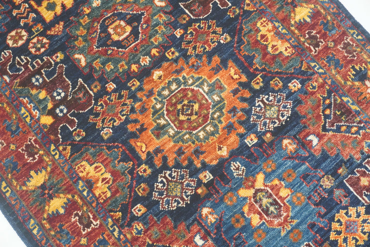 3x5 Navy Blue Baluch Afghan Hand knotted Oriental Rug - Yildiz Rugs