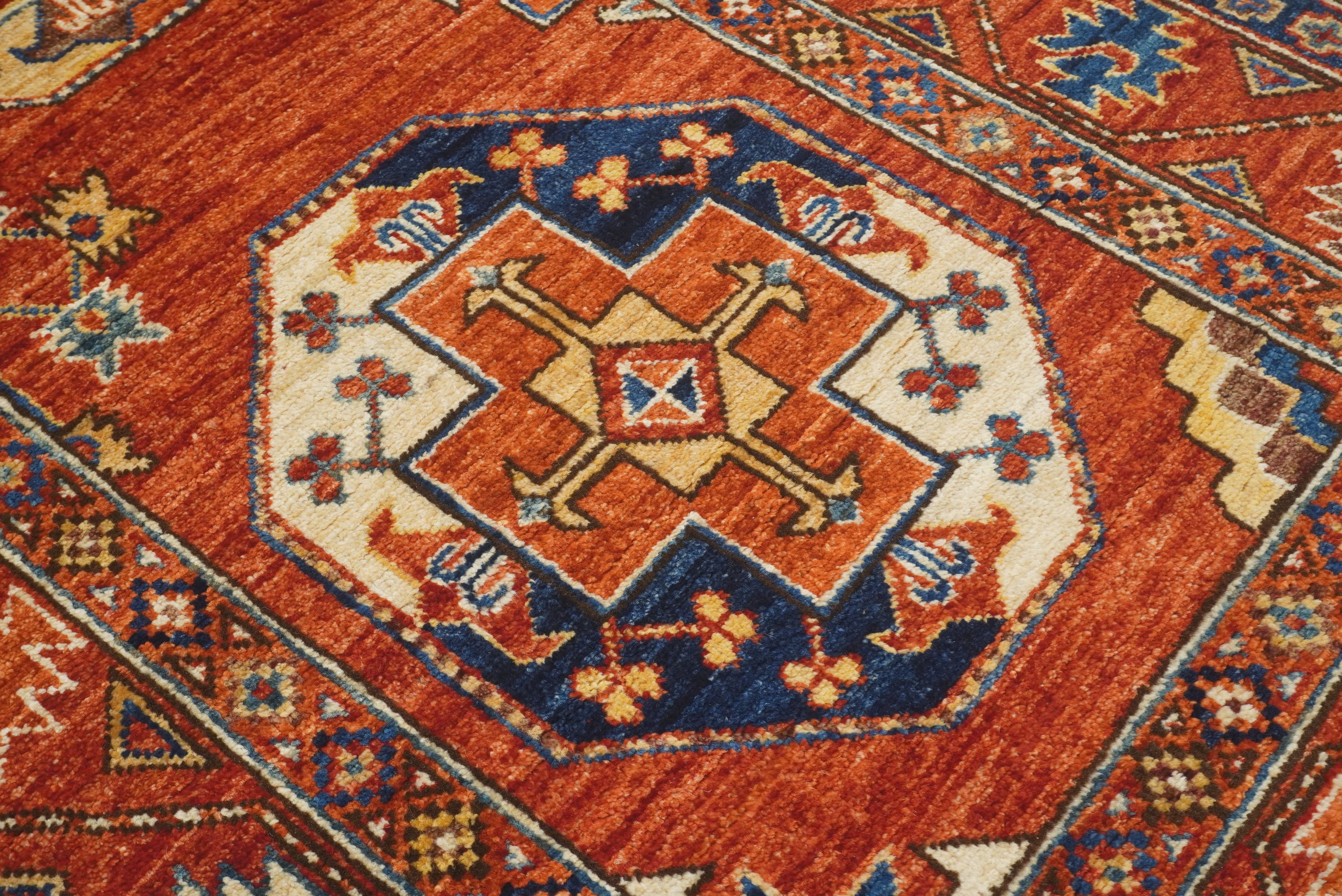 10 ft Red Ersari Afghan Hand Knotted Runner Rug - Yildiz Rugs