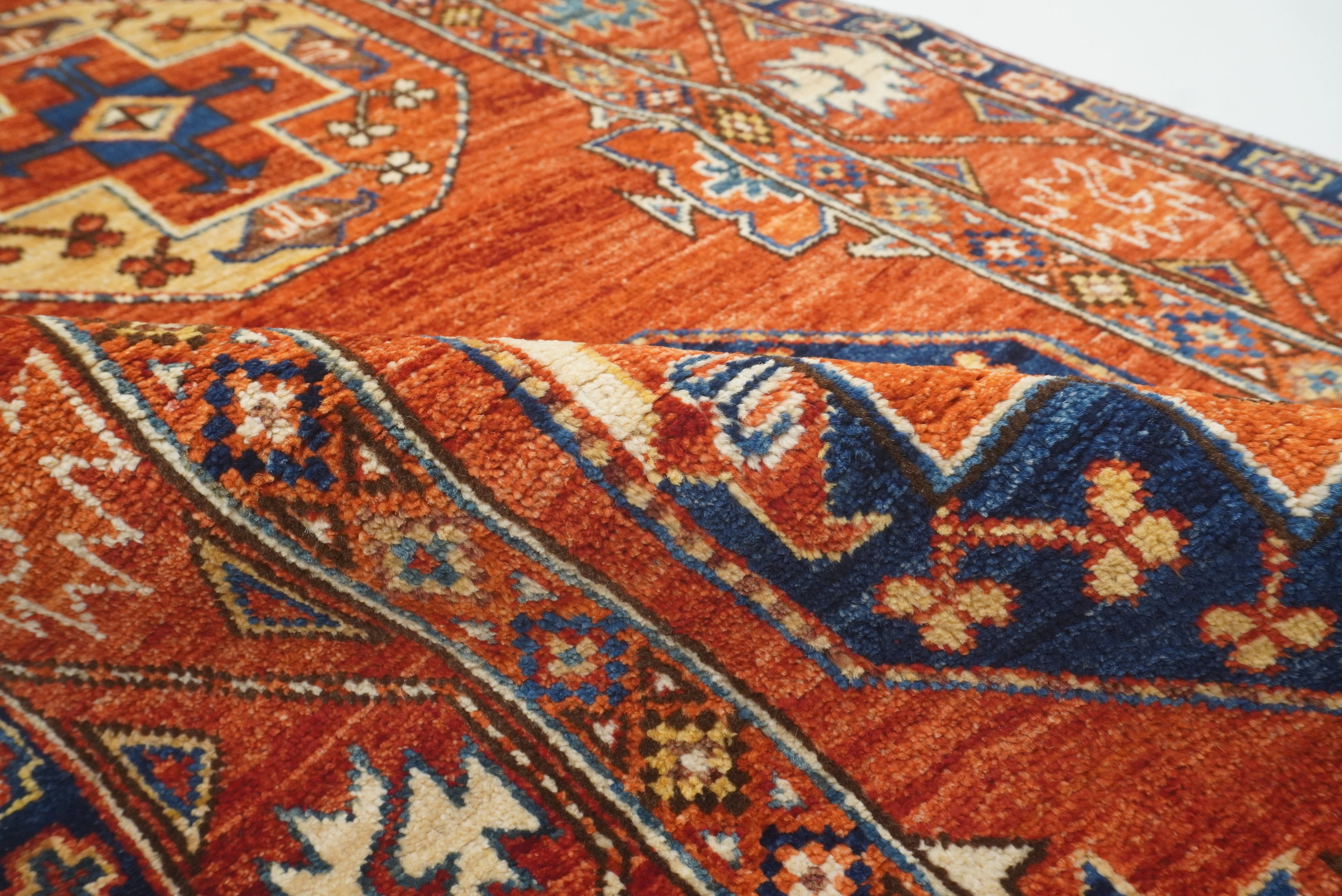 10 ft Red Ersari Afghan Hand Knotted Runner Rug - Yildiz Rugs