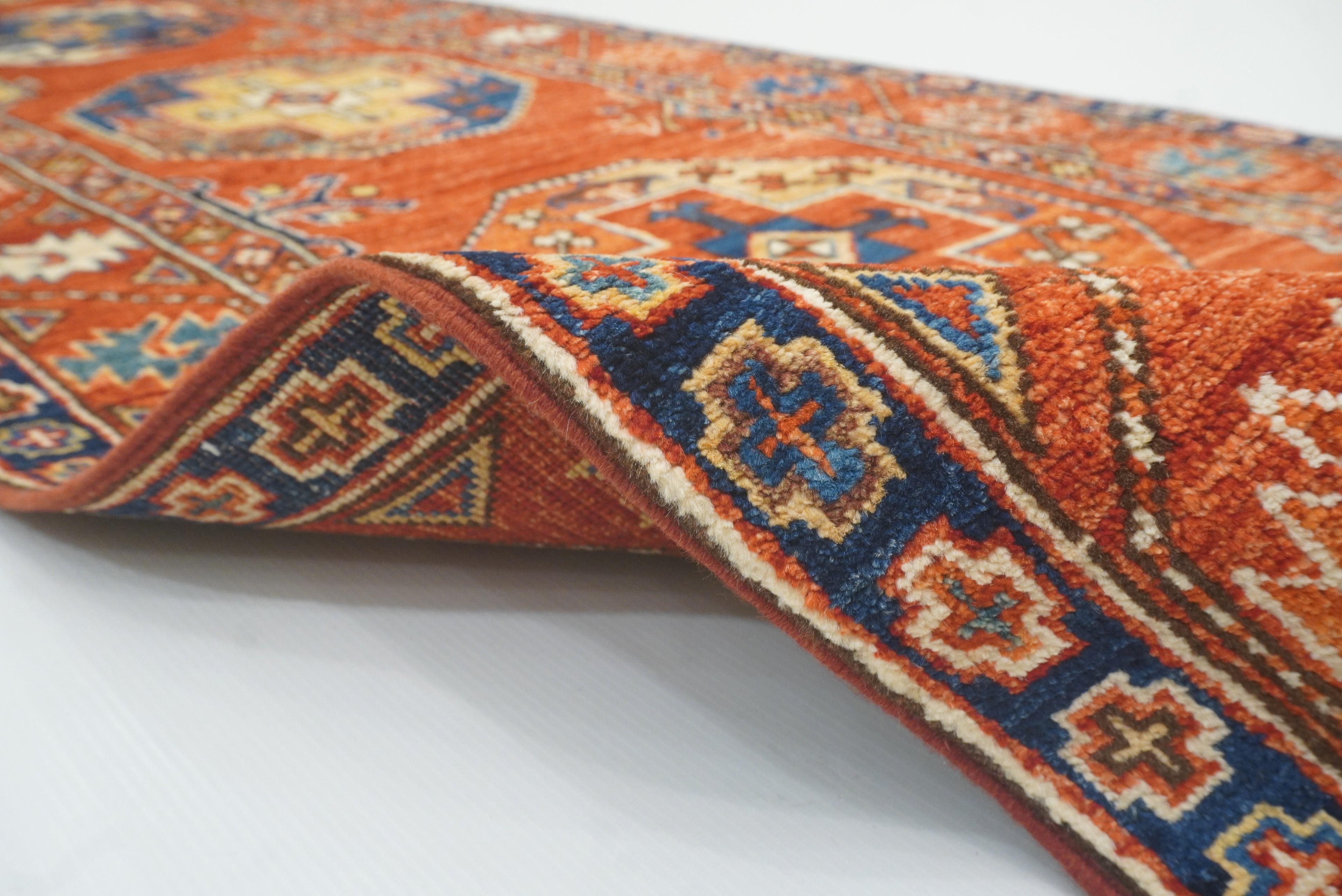 10 ft Red Ersari Afghan Hand Knotted Runner Rug - Yildiz Rugs