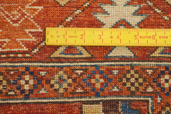 10 ft Red Ersari Afghan Hand Knotted Runner Rug - Yildiz Rugs