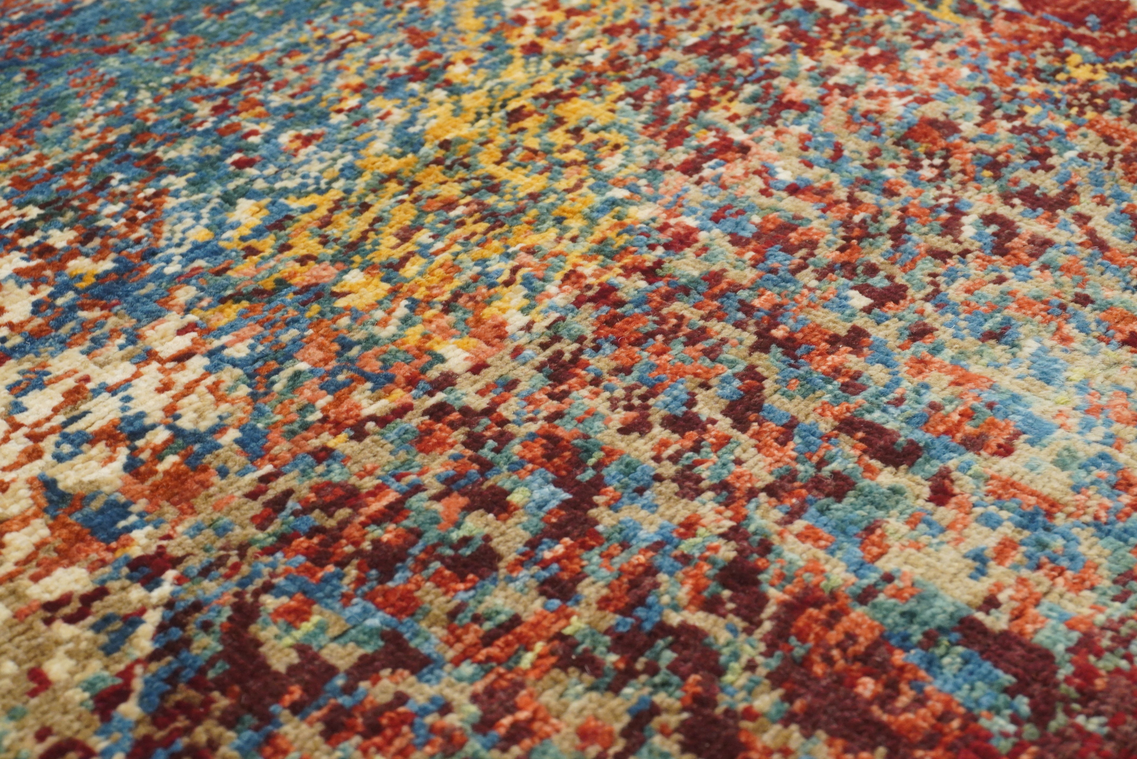 6x8 Red Bidjar Hand-Knotted Wool Modern Rug - Yildiz Rugs