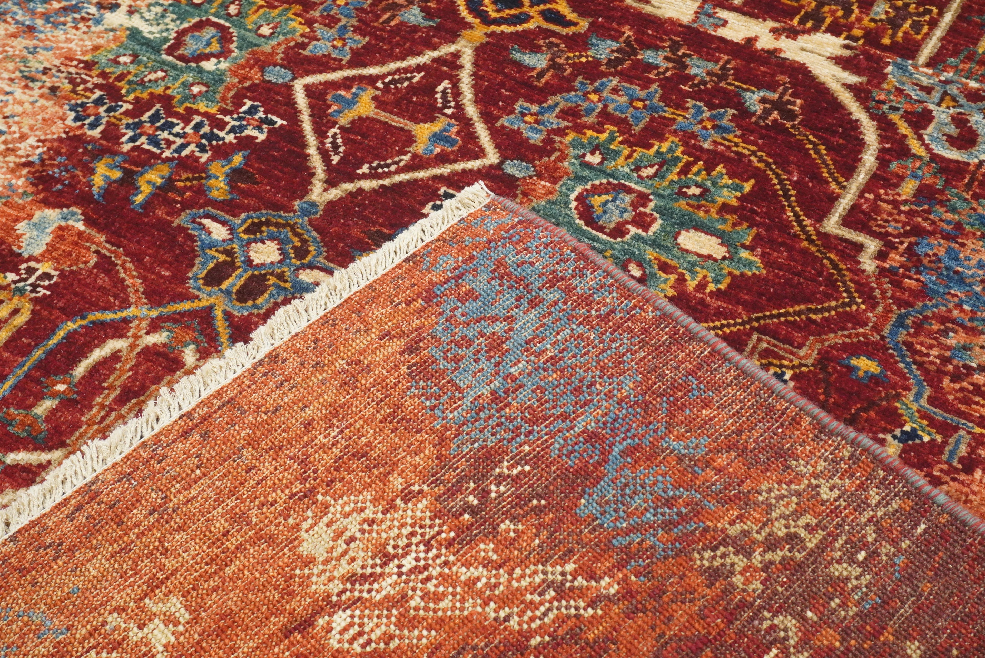 6x8 Red Bidjar Hand-Knotted Wool Modern Rug - Yildiz Rugs