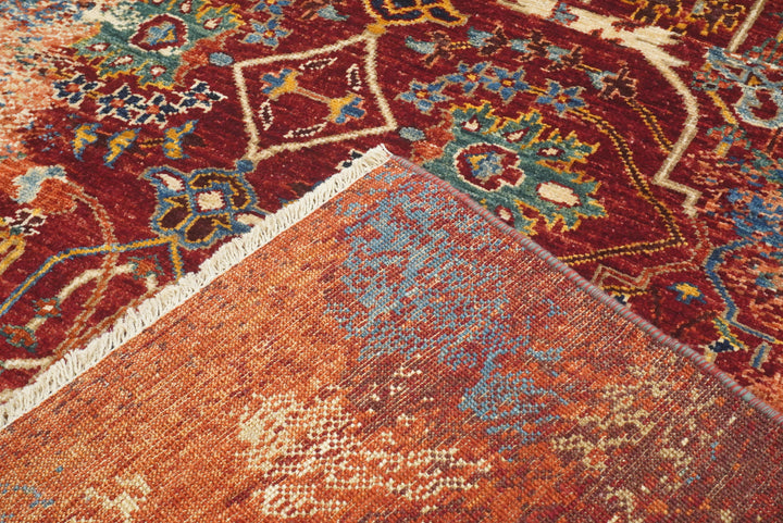 6x8 Red Bidjar Hand-Knotted Wool Modern Rug - Yildiz Rugs
