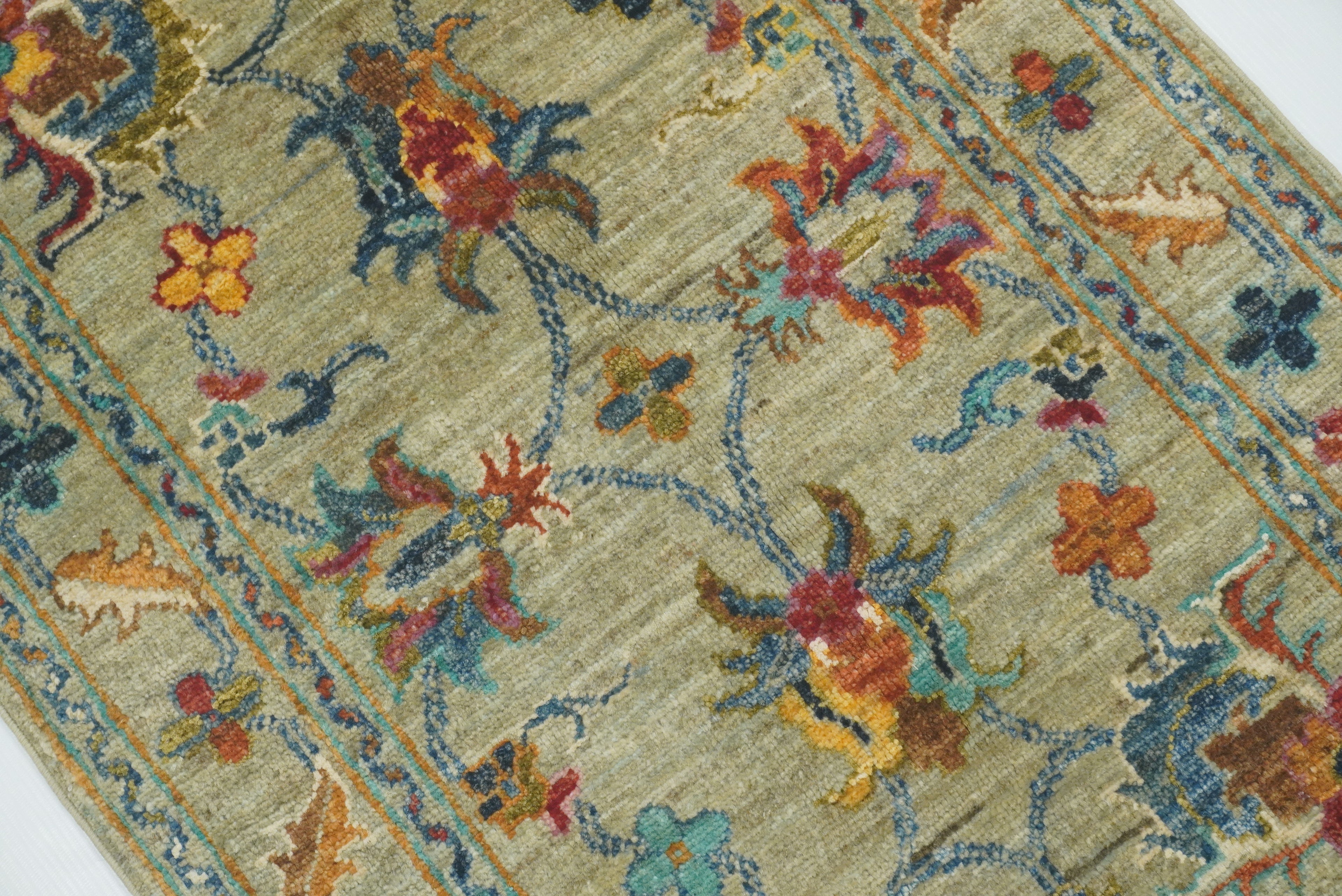 2x3 Green Afghan Waziri Hand Knotted Rug - Yildiz Rugs