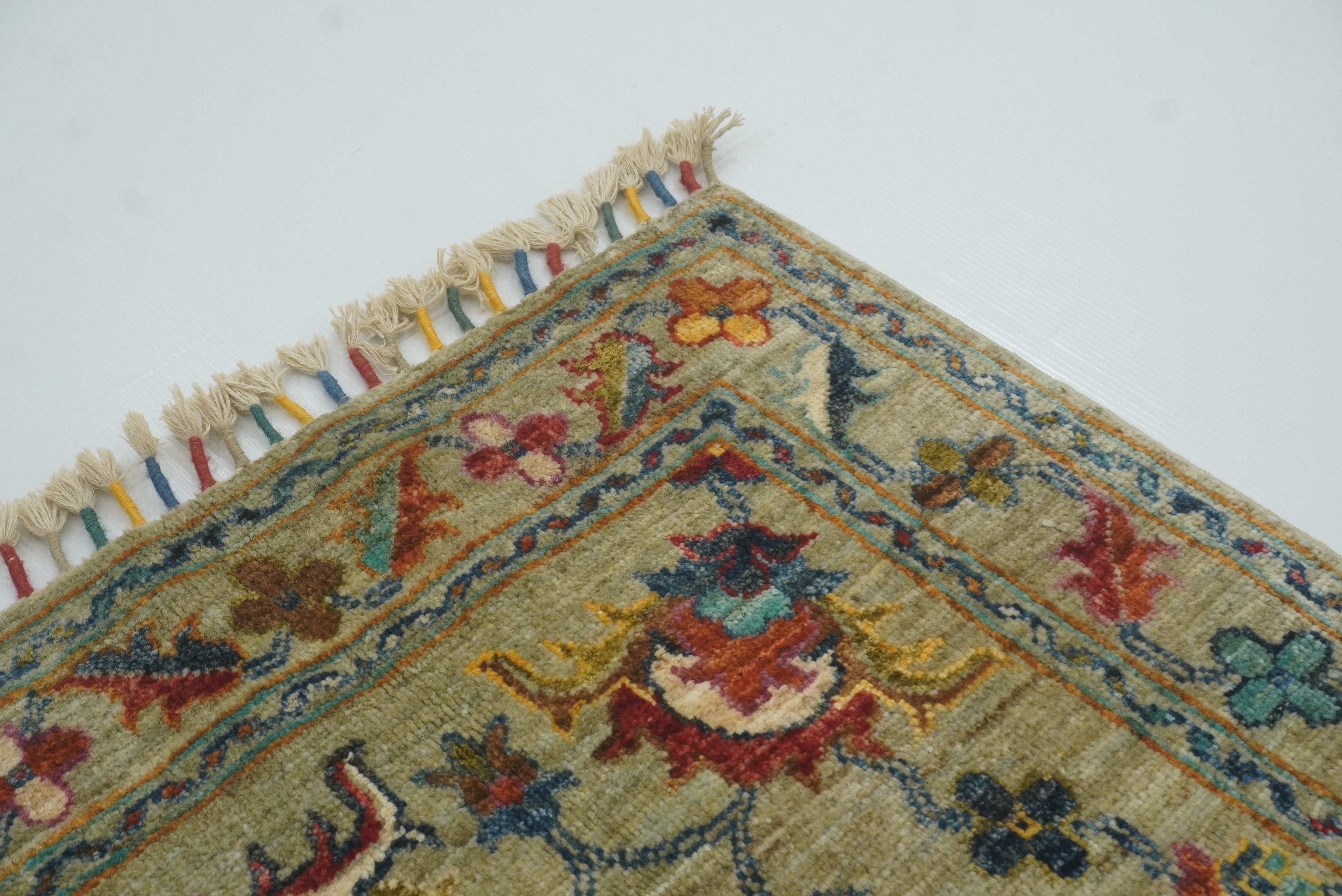 2x3 Green Afghan Waziri Hand Knotted Rug - Yildiz Rugs