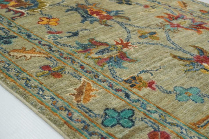 2x3 Green Afghan Waziri Hand Knotted Rug - Yildiz Rugs
