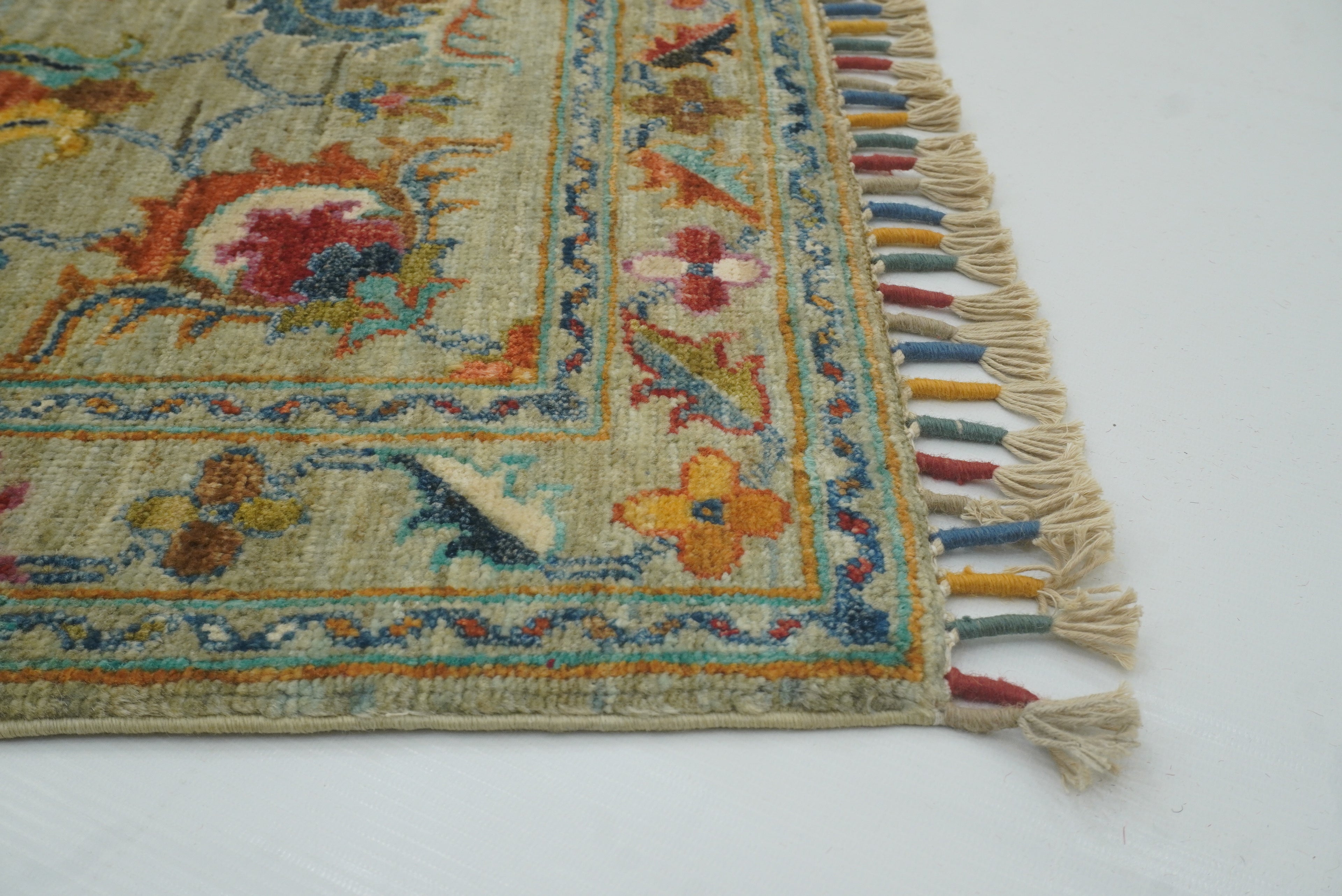 2x3 Green Afghan Waziri Hand Knotted Rug - Yildiz Rugs