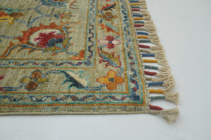 2x3 Green Afghan Waziri Hand Knotted Rug - Yildiz Rugs