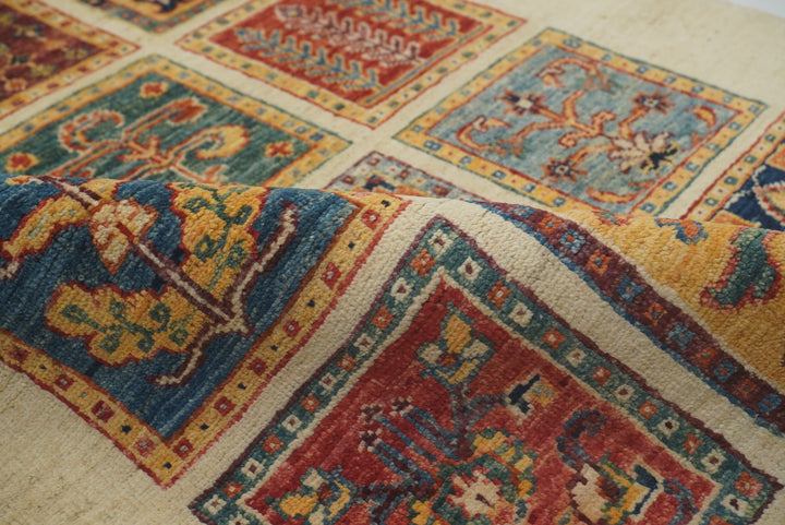 3x4 Beige Bakhtiar Afghan Hand Knotted Rug - Yildiz Rugs
