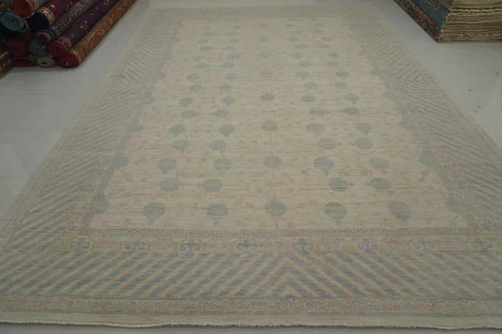 12x16 Beige Vintage Khotan Afghan Hand knotted Rug - Yildiz Rugs