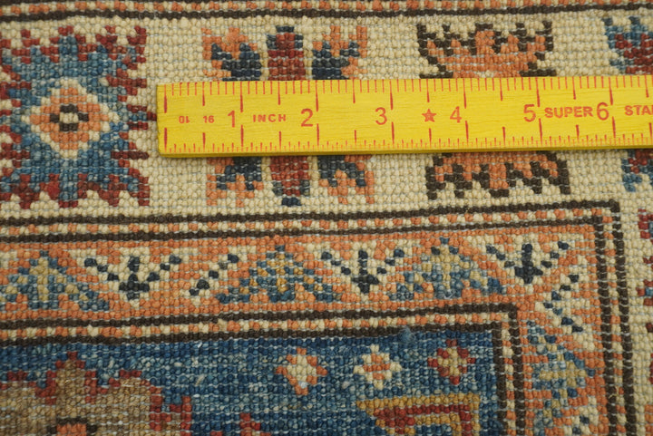 2x3 Blue Kazak Hand-Knotted Afghan Rug - Yildiz Rugs