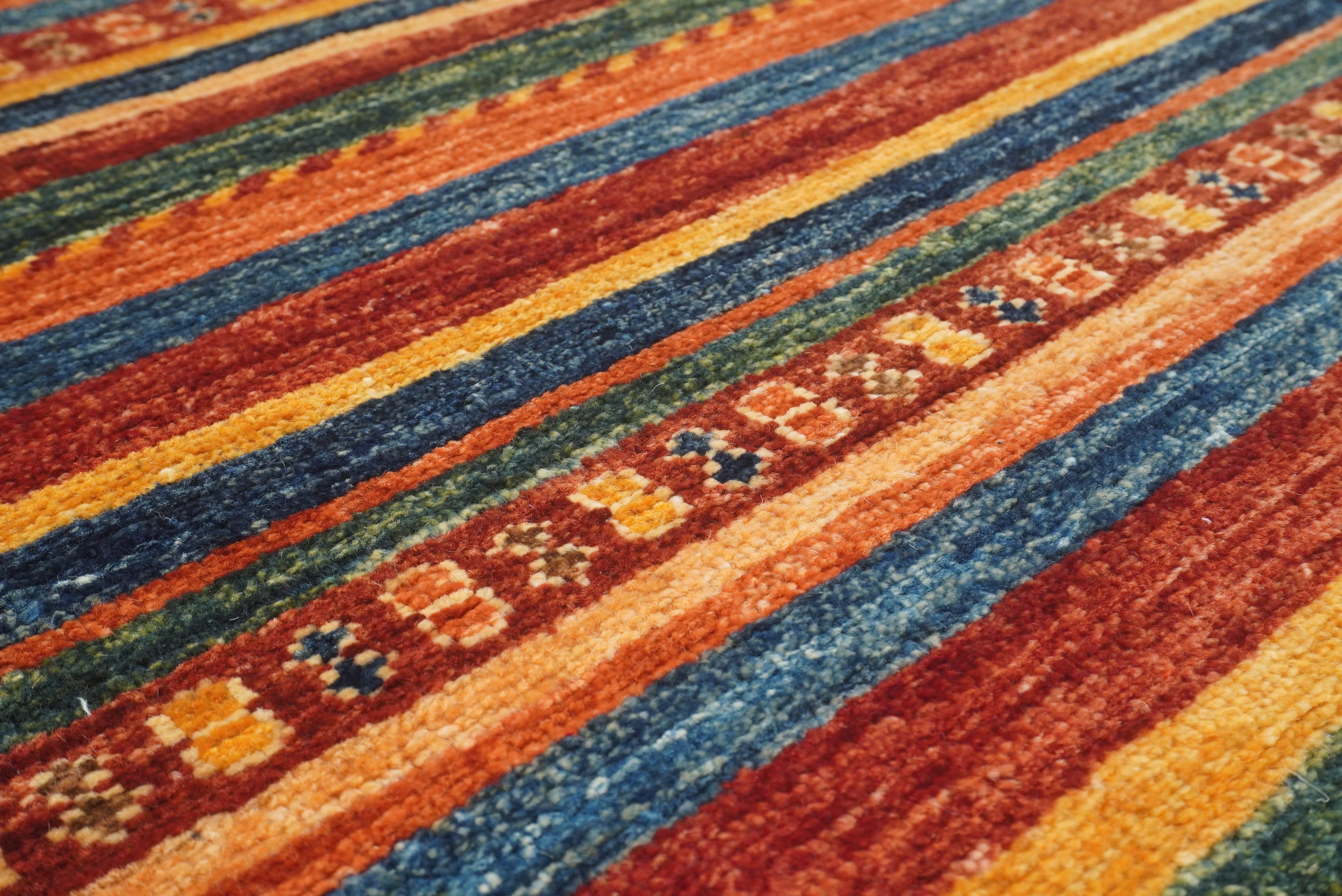 2'8"x9'6" Red Tribal Hand-Knotted Wool Runner Rug - Yildiz Rugs