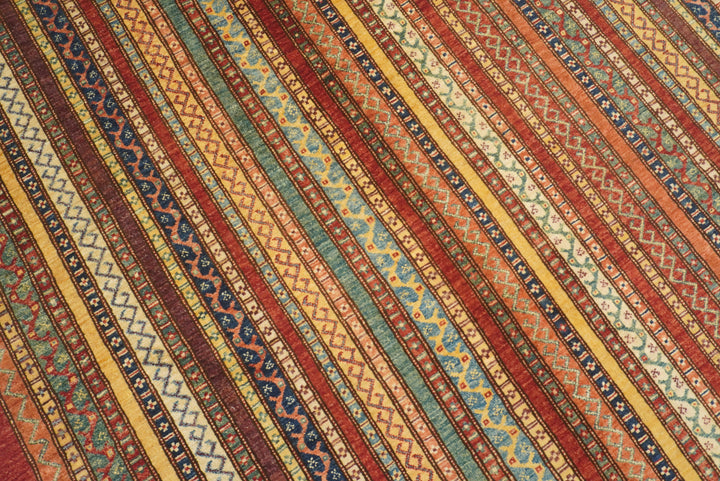 7x8 Red Turkish Style Hand-Knotted Wool Tribal Rug - Yildiz Rugs